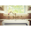 Whitehaus Bridge Faucet W/ Long Traditional Swivel Spout, Cross Handles And Brass WHKBTCR3-9201-NT-AB